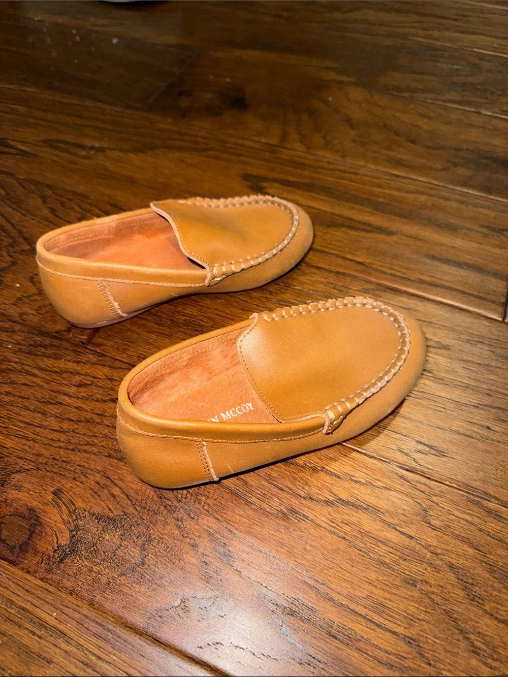Kids Tan Moccasin Slip-Ons by CARDIN MCCOY